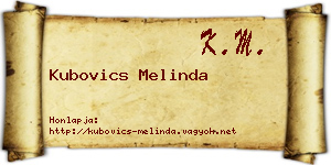 Kubovics Melinda névjegykártya