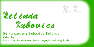 melinda kubovics business card